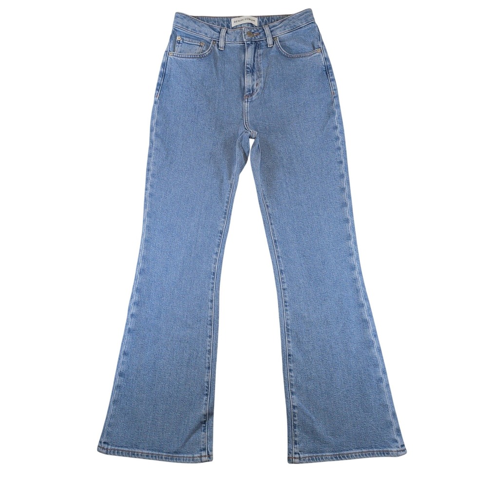 Denim Forum Aritzia Joni High Rise Flare Jeans Blue Medium Wash 28 DW1663